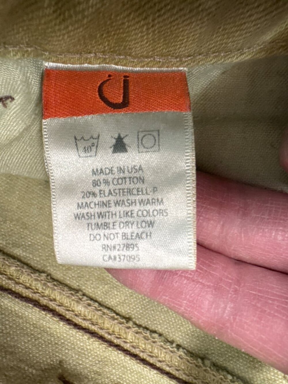 U Jeans Size 29 Olive Green Low Rise Flare Jeans With Bell Bottom Cotton Blend V - Picture 3 of 12